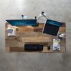 Overhead view of Electric Standing Desk 60x30 Reclaimed Wood